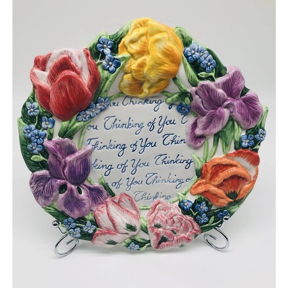 Fitz & Floyd Essentials Plate Spring Handcrafted Bouquet “Thinking of You" A1 - Picture 1 of 4